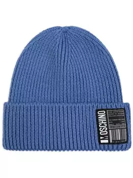Moschino шапочка со штрих-кодом, синий