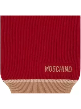 Moschino шарф ребристого плетения, красный