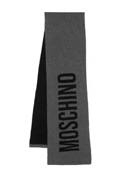 Moschino шарф с логотипом, серый