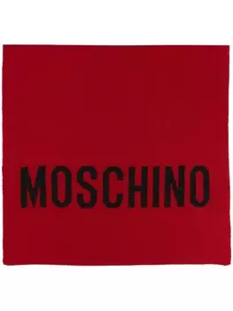 Moschino шарф с логотипом в технике интарсия, красный