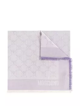 Moschino шарф с монограммой, фиолетовый