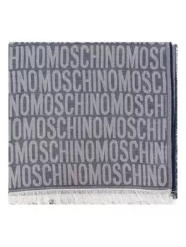 Moschino шарф с жаккардовым логотипом, серый