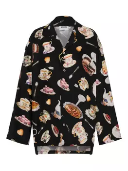 Moschino шелковая рубашка с принтом, черный