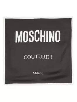 Moschino шелковый платок с логотипом, черный