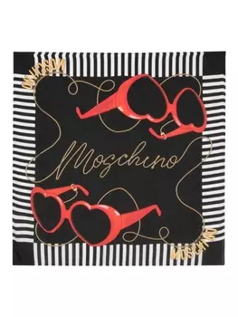 Moschino шелковый платок с логотипом, черный