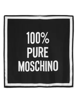 Moschino шелковый платок с логотипом, черный