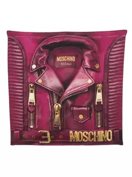 Moschino шелковый платок с принтом, фиолетовый