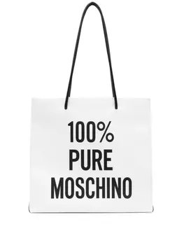 Moschino сумка-тоут с логотипом, белый