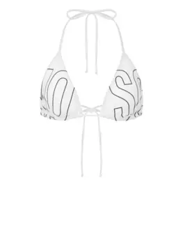Moschino топ бикини с логотипом, белый