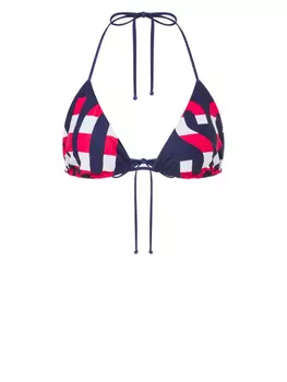 Moschino топ бикини с логотипом, синий