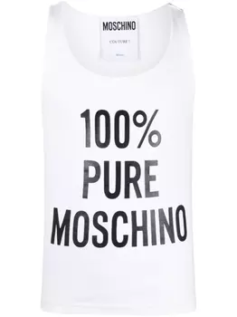 Moschino топ с надписью, белый