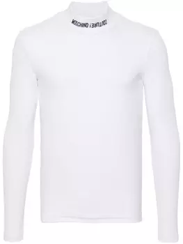 Moschino топ Upside Down Logo, белый
