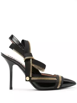 Moschino туфли с молниями, черный