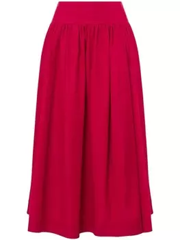 Moschino юбка с завышенной талией и складками, красный