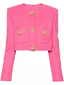 Moschino укороченный однобортный блейзер, розовый