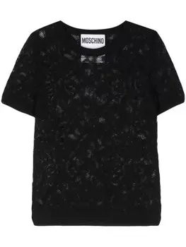 Moschino жаккардовый трикотажный топ, черный
