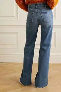 MOTHER расклешенные джинсы Hustler Roller Heel Fray с высокой посадкой, деним