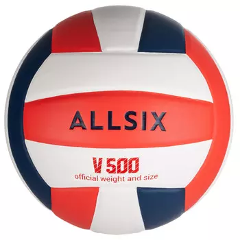 Мяч волейбольный V500 белый/синий/красный ALLSIX