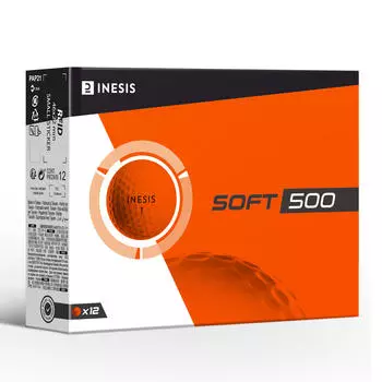 Мячи для гольфа Soft 500 12 штук оранжевые INESIS, апельсин