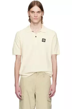 Мягкая поло из органического хлопка с микростежком Stone Island, цвет ivory