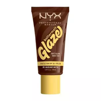 Мягкая тональная основа Buttermelt glaze spf 30 NYX Professional Makeup, цвет hazelnut butta, 30 мл