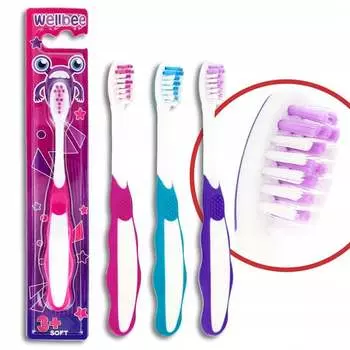 Мягкая зубная щетка 1 шт. WELLBEE Kids 3+, Inny producent