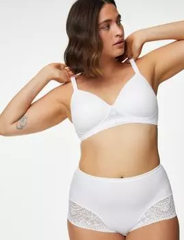 Мягкий бюстгальтер без косточек с полной чашкой AE Body by Marks & Spencer, белый