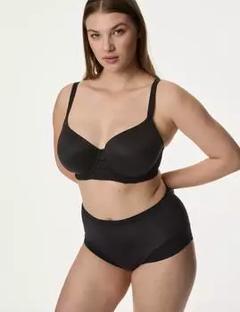 Мягкий бюстгальтер-футболка с полной чашкой на косточках FH Body by Marks & Spencer, черный