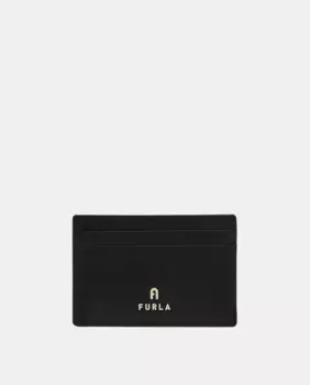 Мягкий держатель для карт из телячьей кожи Furla, чёрный