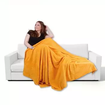 Мягкий плед из микрофибры, цвет: абрикос, размеры: 60х80 см. Bestgoodies, оранжевый