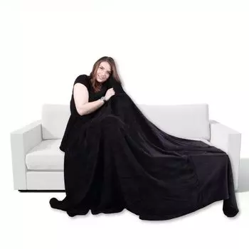 Мягкий плед из микрофибры, цвет: черный, размеры: 210х280 см. Bestgoodies