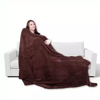 Мягкий плед из микрофибры, цвет: коричневый, размеры: 150х200 см. Bestgoodies