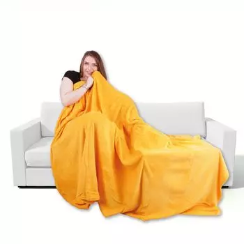Мягкий плед из микрофибры, цвет: оранжевый, размеры: 220х240 см. Bestgoodies