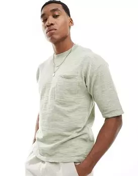 Мятная трикотажная футболка оверсайз Jack & Jones