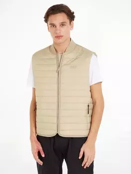 Мятый стеганый жилет Calvin Klein, глина