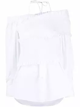 MSGM блузка с открытыми плечами, белый