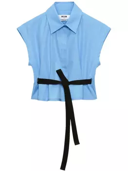 MSGM блузка с поясом, синий