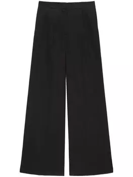 MSGM брюки палаццо с завышенной талией, черный