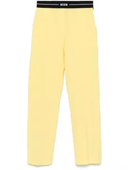MSGM брюки с логотипом, желтый