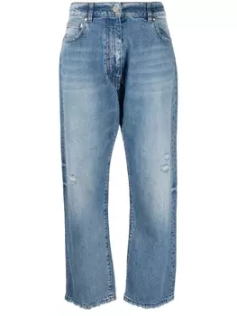 MSGM джинсы с нашивкой-логотипом, синий