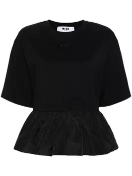 MSGM футболка с баской, черный