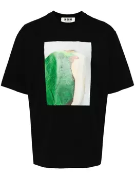 MSGM футболка с графичным принтом, черный