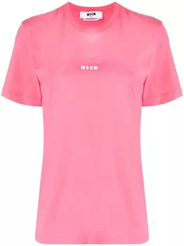MSGM футболка с логотипом, розовый