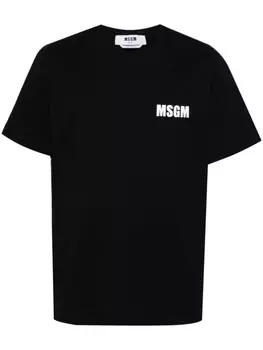 MSGM футболка с надписью, черный