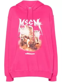 MSGM худи с графичным принтом, розовый