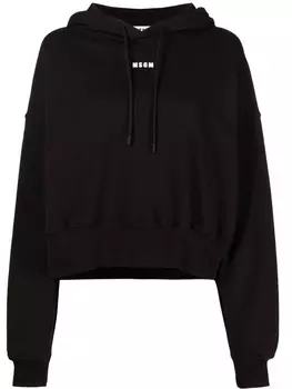 MSGM худи с кулиской и логотипом, черный