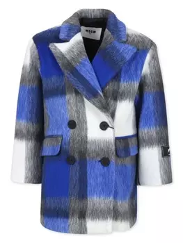 MSGM Kids чек-принт, синий