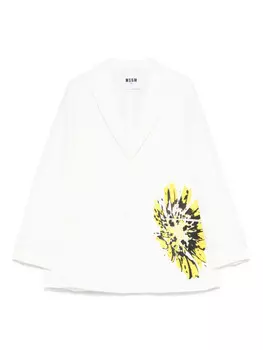 MSGM Kids креповый блейзер, белый