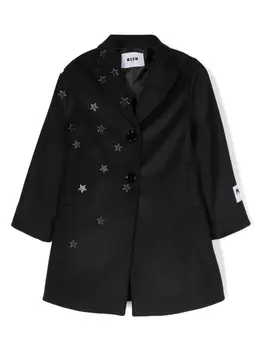 Тренч с нашивкой MSGM Kids, черный