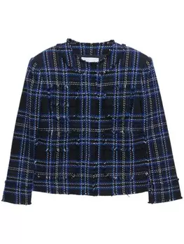 MSGM клетчатый твидовый пиджак, черный